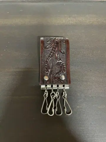 가죽 키링 키홀더 꽃 조각 디자인 핸드메이드 핸드 크라프트