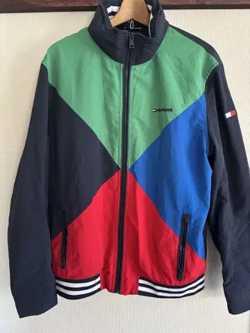 HILFIGER 컬러 블록 자켓 블루종