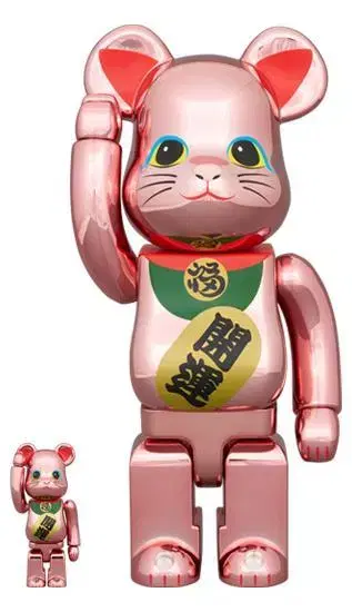 BE@RBRICK 마네키네코 개운  복숭아 금도금 100% & 400%