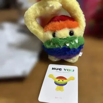 팝마트 허그유 봉제 인형 펜던트 시크릿 레인보우