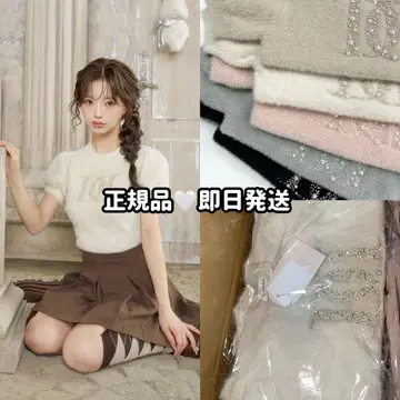 darich Dairch 다리치 팬시 비즈 DD 로고 니트탑