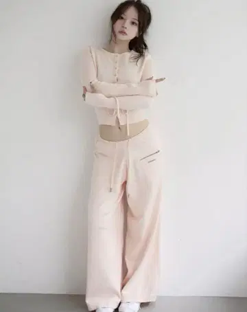 정품 andmary Candice pants set up pink
