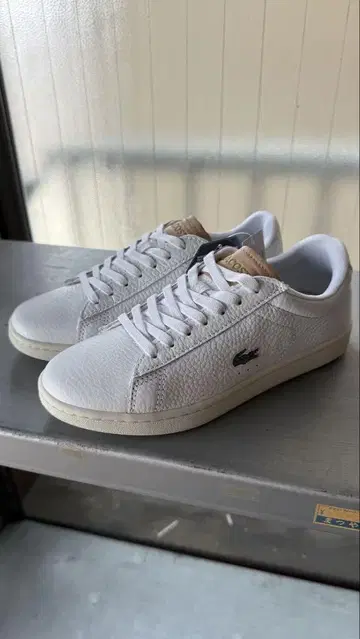 Lacoste 화이트 가죽 스니커즈 카나비 evo 35인치