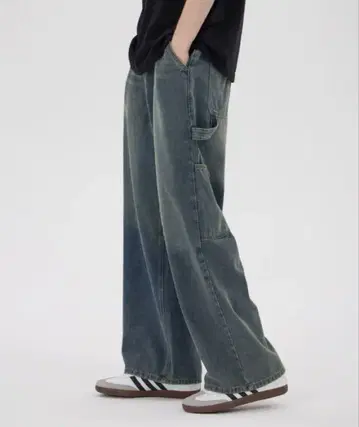 KEY RING WASHING DENIM PANTS(BLUE)