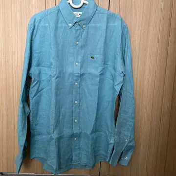 [새상품급] LACOSTE 라코스테 와이셔츠 스카이블루 린넨 100%