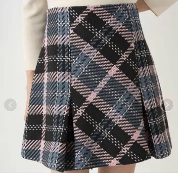 snidel 로빙 체크 미니 스커트 블랙 사이즈 2 L