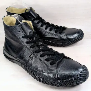 스핑글 무브 25.5cm 블랙 가죽 스니커즈 부츠 A456