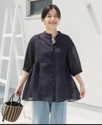 코튼 보일 개더 블라우스 이번 시즌