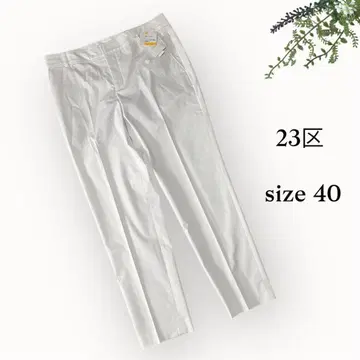 미사용 온워드 23구 테이퍼드 팬츠 40 화이트 스트레치