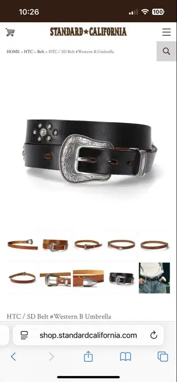 STANDARD CALIFORNIA HTC/SD Belt 웨스턴 벨트
