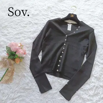 [ Sov./소브 ] [ M ] 더블 스탠다드 가디건 블랙 긴팔 버튼