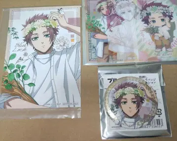 블루 록 Flower crown 클리어 카드 캔뱃지 금박 특전 사에