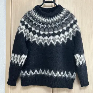 BATONER 노르딕 니트 모헤어 블랙 1