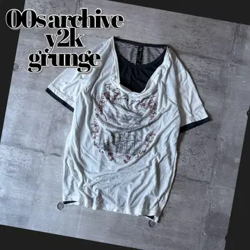2000's drape short sleeve T-shirt y2k