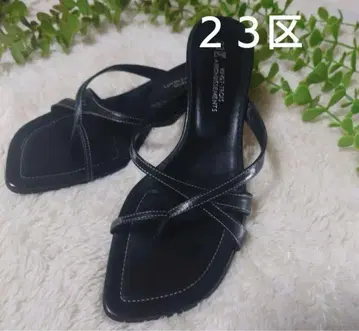 블랙 플랫 샌들 23.5cm M
