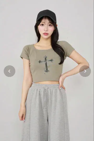 darich 크로스 페이드 컴팩트 티셔츠 카키