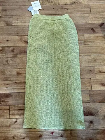 시루무린 PAPER KNIT WRAP 스커트 그린티 S
