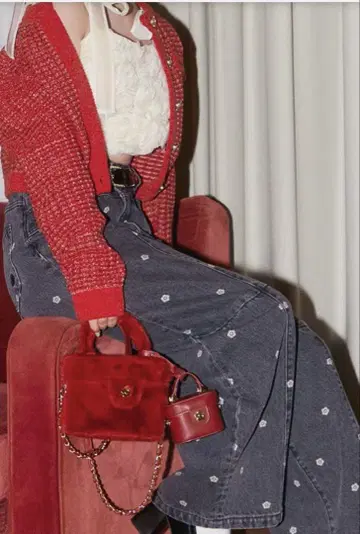 LILY BROWN x MARY QUANT 데이지 패턴 와이드 데님 팬츠
