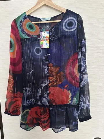 Desigual 시스루 긴팔 셔츠