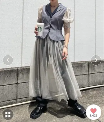 쉬폰 그레이 셋업 S