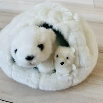 시로쿠마 북극곰 봉제 인형 집 세트