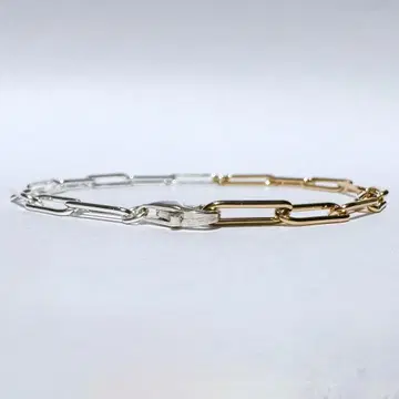 Silver x Gold Trombone Chain Bracelet