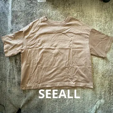 새상품급 SEEALL 베이지 오버 사이즈 티셔츠