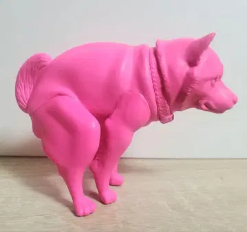 Squatting Dog 힘주는 강아지 PVC 피규어 시바견 핑크