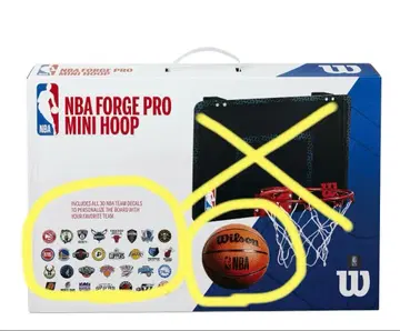 NBA 팀 로고 스티커 30매 세트와 미니 농구공