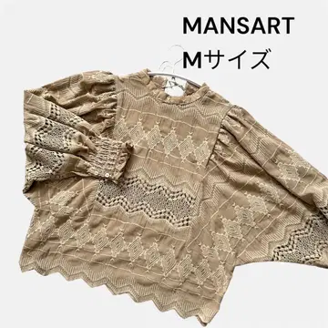 MANSART 망사르 돌먼 슬리브 레이스 블라우스 포원 소매 M
