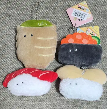 츠부라나 초밥 마스코트 4세트 유노미 마구로 이쿠라 호타테