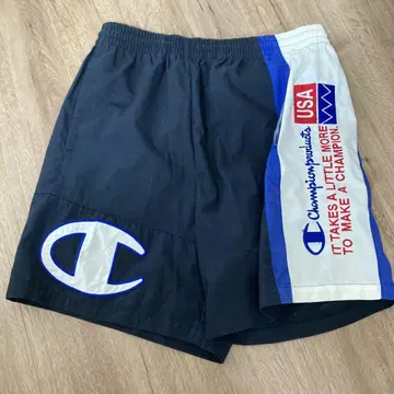 champion 하프 팬츠 숏팬츠 블랙 프린트 로고 일본제 [ O ]