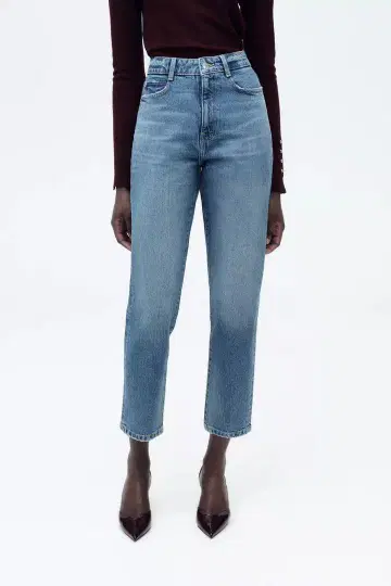 ZARA 자라 하이웨스트 맘 레그 청바지 라이트 블루 38