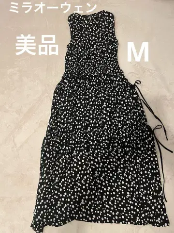 [새상품급] 미라 오웬 롱 기장 원피스 milaowen 슬리브리스 도트