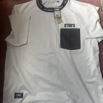 STUD'S 메쉬 포켓 티셔츠 반팔 화이트 3L