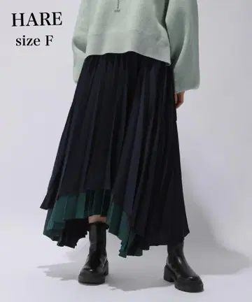 [새상품급] HARE 하레 랜덤 플리츠 스커트 벨트 비대칭