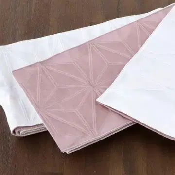 부쇼앙 반폭 오비 삼잎 무늬 리버시블 핑크 & 화이트