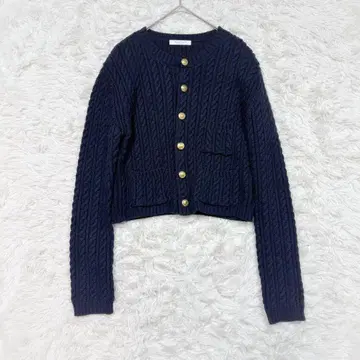 23SS MACPHEE 하이브리드 코튼 케이블 크루넥 가디건