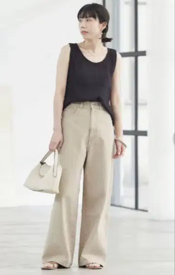 Plage SLACKS 데님 베이지