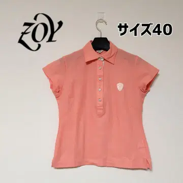 ZOY 여성용 골프웨어 피케 셔츠 M 핑크 자수 일본제