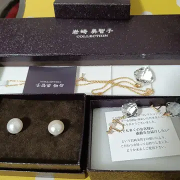 이와사키 미치코 컬렉션 펄 목걸이 수정