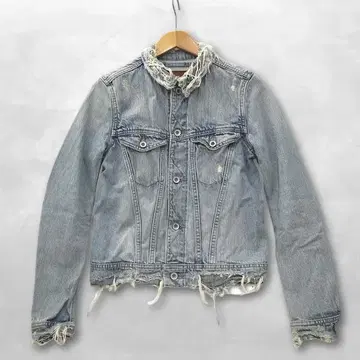 고어 니무스 데미지 가공 셀비지 크러쉬 데님 자켓 블루 S