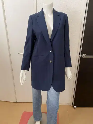 [ Spick&span ] 네이비 테일러드 롱 기장 자켓