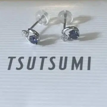 츠츠미 TSUTSUMI K10 화이트 골드 귀걸이