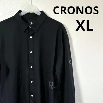 CRONOS 크로노스 긴팔 셔츠 로고 프린트 블랙 XL