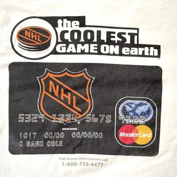 90s NHL MASTERCARD 프로모 티셔츠 AMEX VISA 기업
