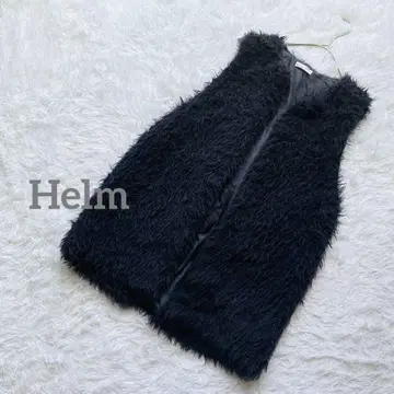 헬름 페이크 퍼 베스트 샤기 안감 부착 레이어드 푹신푹신 가을/겨울 L