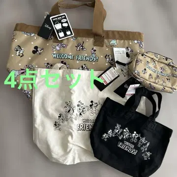 [미사용] 디즈니 토트백 세트 미키 미니 도날드 구피