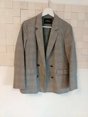 그린 라벨 체크 W 자켓 38