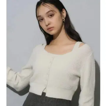 Rirandture 라메 가디건 앙상블 화이트